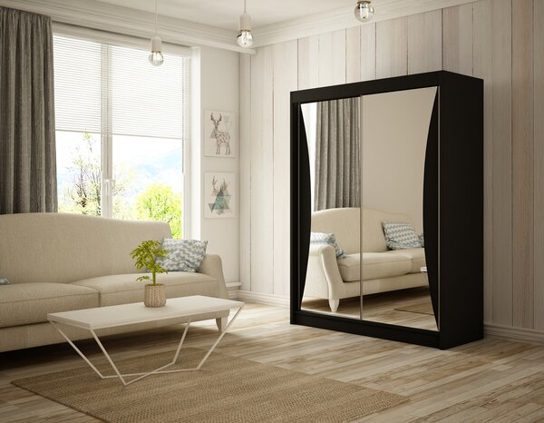 Kvalitní Šatní Skříň Twin 200 cm Černý mat