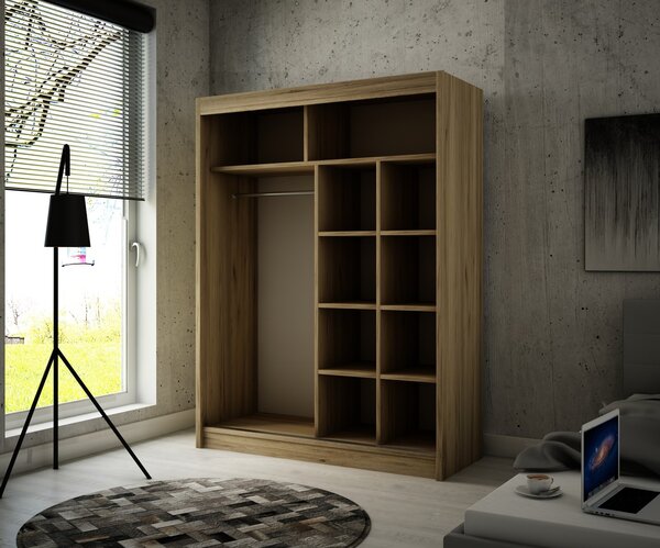 Kvalitní Šatní Skříň Twin 150 cm Černý mat