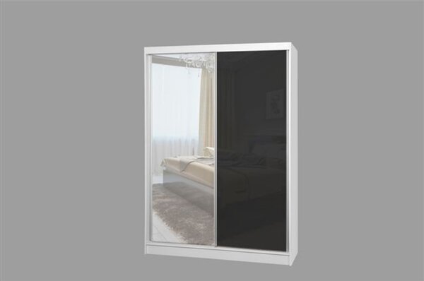 Kvalitní Šatní Skříň Velis 150 cm Bílý mat Černá