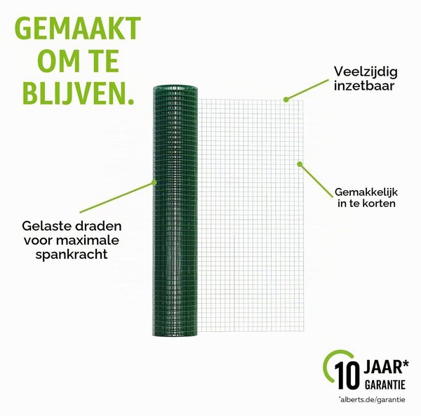 Drátěný plot - Pozinkovaná ocel - Zelená - 19 x 19 mm - 500 mm x 5 m