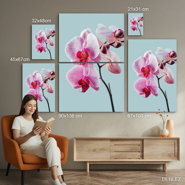 DUBLEZ | Dřevěný obraz - Květiny orchidejí | UV tisk, Premium