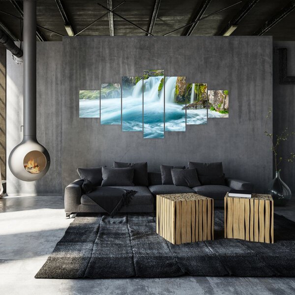 Obraz - Skály s vodopády (210x100 cm)