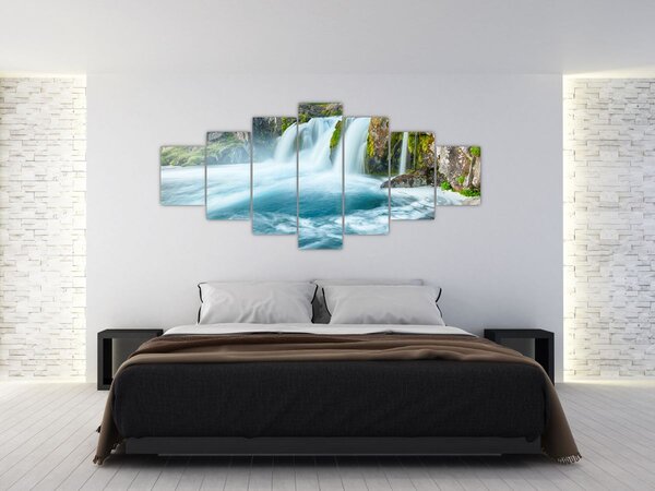Obraz - Skály s vodopády (210x100 cm)
