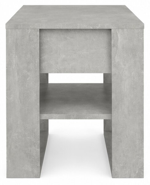 Konfereční stolek, s odkládací policí, dřevo, 56x54x46 cm, betonová šedá, Dekorino KS20260004