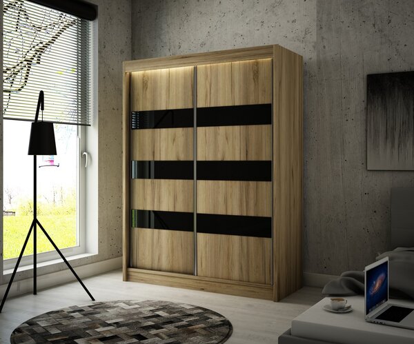 Kvalitní Šatní Skříň Solit 200 cm Černý Mat