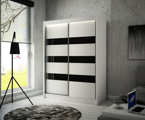 Kvalitní Šatní Skříň Solit 200 cm Černý Mat