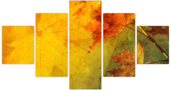 Obraz - Podzimní listy (125x70 cm)