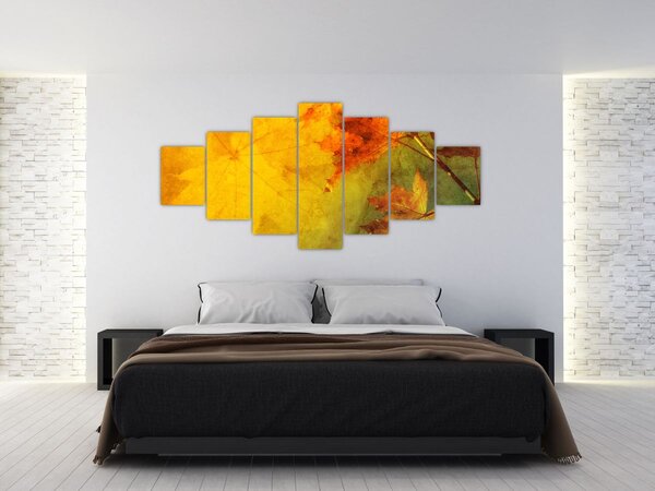 Obraz - Podzimní listy (210x100 cm)