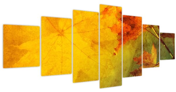 Obraz - Podzimní listy (210x100 cm)