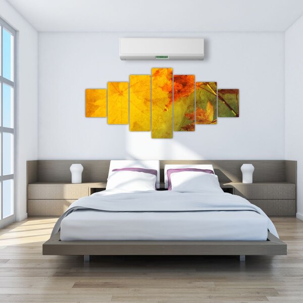 Obraz - Podzimní listy (210x100 cm)