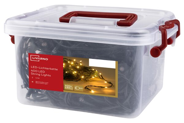 Livarno® Světelný LED řetěz, 400 LED (teplá bílá) (100411535001)