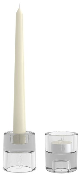 Bolsius Svícen sklo masiv 61x65 mm 2v1 na Čajovou a kónickou svíčku