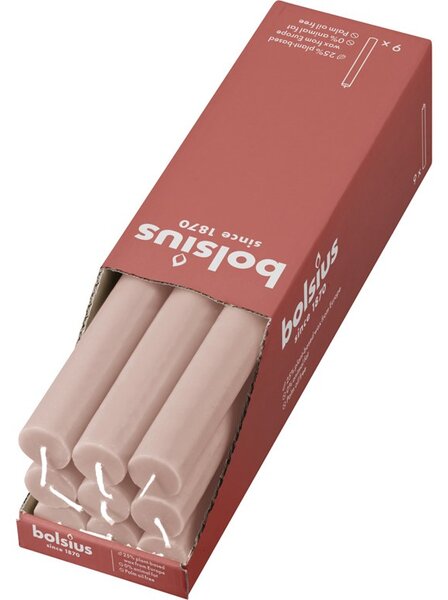 Bolsius Rustic Domácí 23x270mm Misty Pink, růžová svíčka