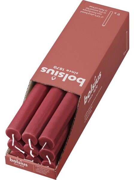 Bolsius Rustic Domácí 23x270mm Delicate Red, červená svíčka
