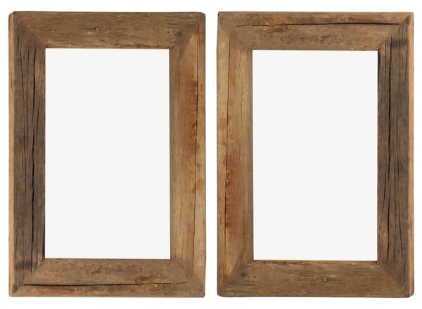 Fotorámečky 2 ks 34 x 40 cm masivní recyklované dřevo a sklo