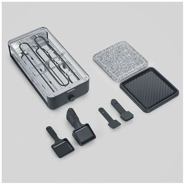 Elektrický raclette gril Severin RG 2366 Black Line – 1300 W, přírodní