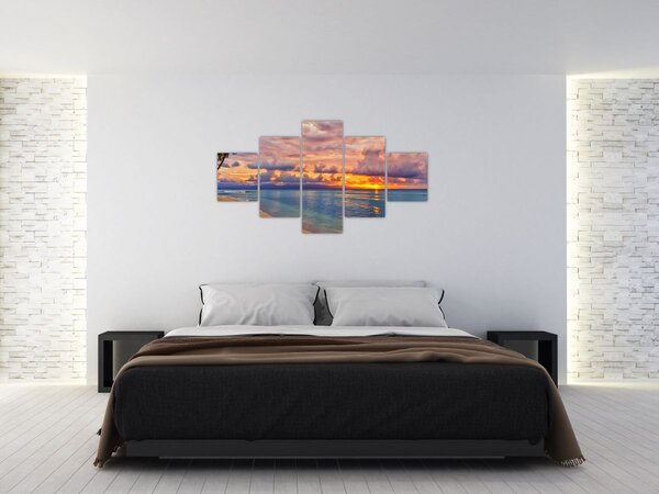 Obraz - Západ slunce na pláži (125x70 cm)