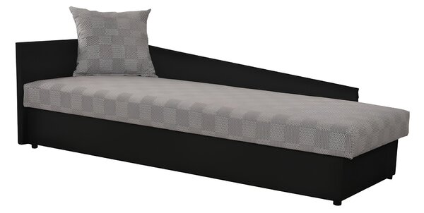 Jednolůžková postel (válenda) 80 cm Jeannine (šedá + černá) (s úl. prostorem) (L)