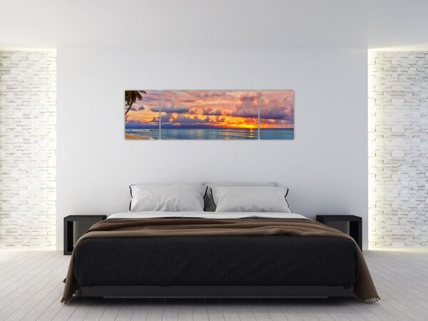 Obraz - Západ slunce na pláži (170x50 cm)