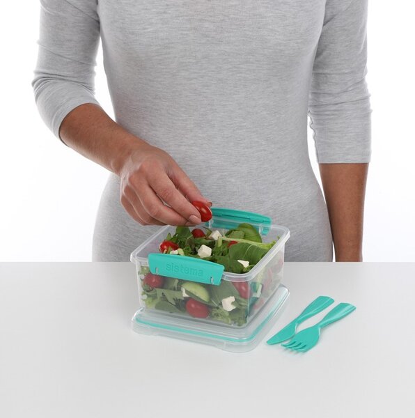 Sistema Svačinový box s příborem To Go Lunch Plus 1,2 l, zelená
