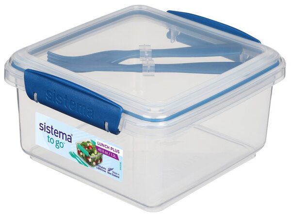 Sistema Svačinový box s příborem To Go Lunch Plus 1,2 l, modrá