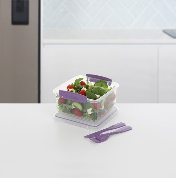 Sistema Svačinový box s příborem To Go Lunch Plus 1,2 l, fialová