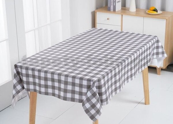 Ubrus PVC 3581385, metráž, šířka 140 cm, káro šedé, IMPOL TRADE