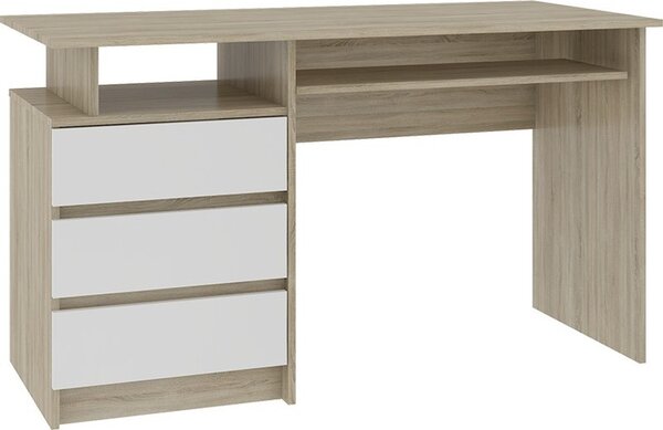 Počítačový stůl CLP 135cm Sonoma/bílá