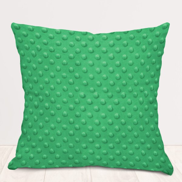 Biante Dětský povlak na polštář Minky TOP 3D puntíky MKP-054 Sytě zelený 30 x 50 cm