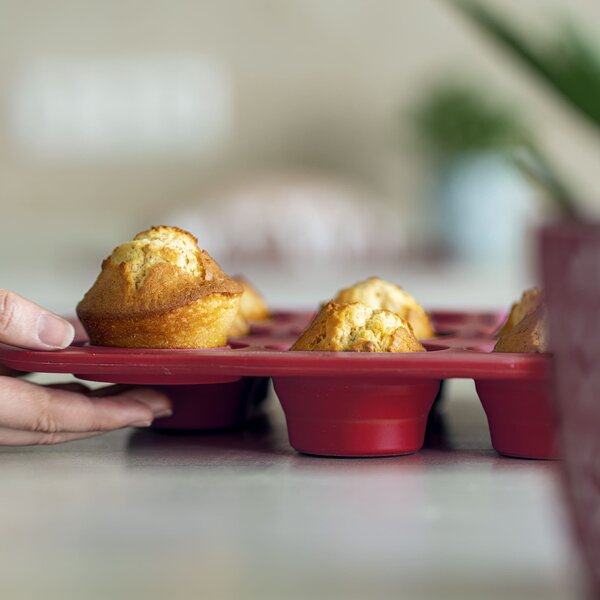 Silikovová forma na 12 muffinů, coox Barva: Červená
