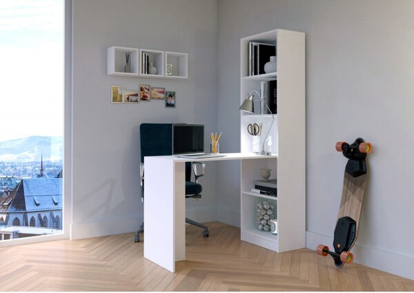 Pracovní stůl s regálem SMART bílá
