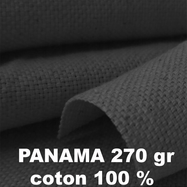 Panama bavlněná látka 270 gr/m2, Šedá