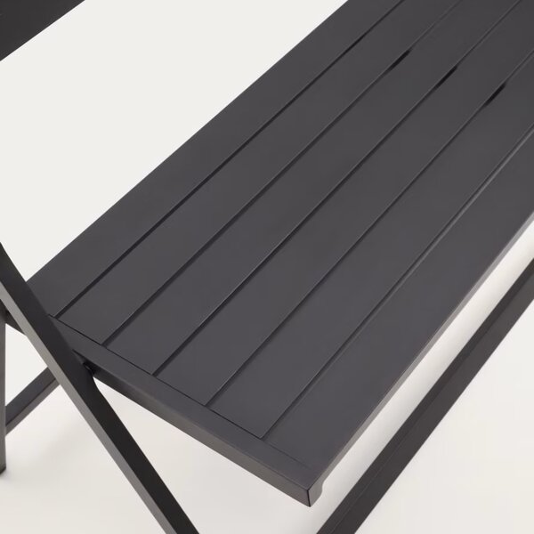 Černá hliníková zahradní skládací lavice Kave Home Torreta 120 cm
