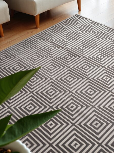 ELLE Decoration, Běhoun Perles 106185 White Grey z kolekce Elle, 80x240, šedá, ložnice