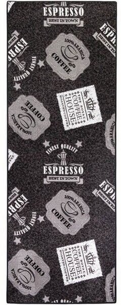 Breno Kusový koberec COFFEE PATTERN 95, 67x180 cm, Černá/Vícebarevné