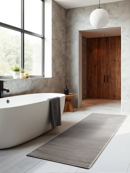 ELLE Decoration, Běhoun Perles 106187 Cream Anthracite z kolekce Elle, 80x240, šedá, ložnice