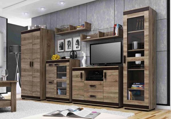 Obývací stěna Kombi P2, canyon / wenge