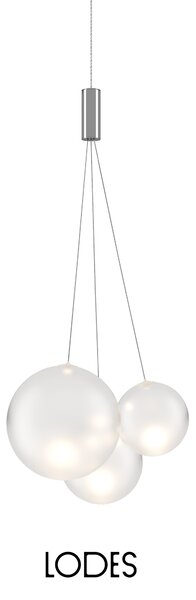 Lodes Designové závěsné LED svítidlo RANDOM SUSPENSION, 3x1W, š. 29 cm, CRI90 Barva: Sněhově bílá, Teplota světla: 2700K - teplá bílá
