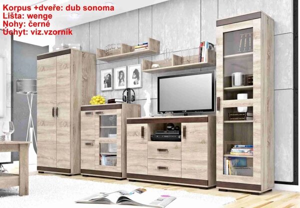 Obývací stěna Kombi P2, canyon / wenge