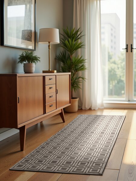 ELLE Decoration, Běhoun Perles 106190 Cream Grey z kolekce Elle, 80x240, šedá, ložnice