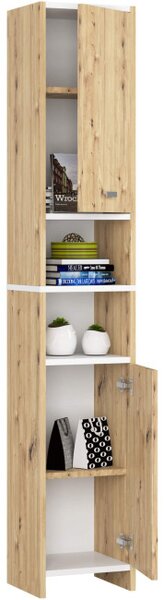 Koupelnová skříňka BETI 2D 1W dub artisan / bílá