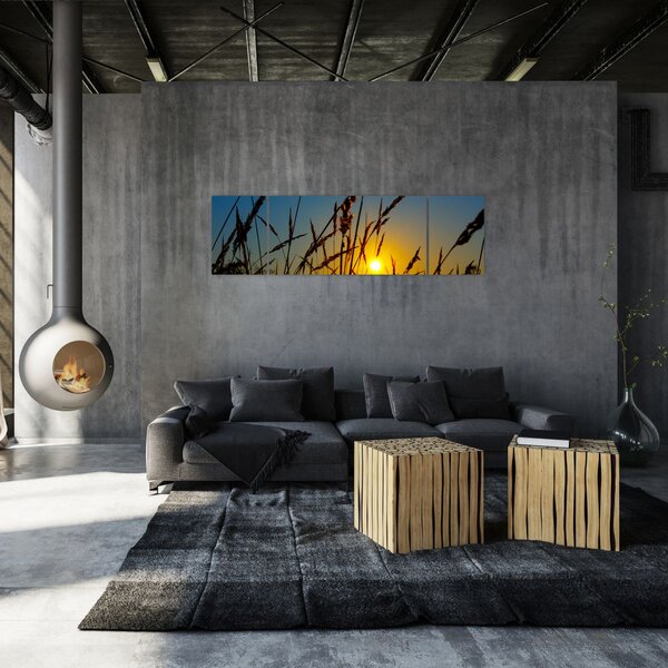 Obraz - Západ slunce v louce (170x50 cm)