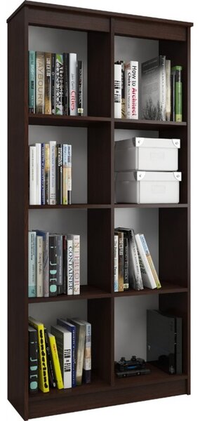 Regál R 80cm 1 dvířka 6 poličky wenge