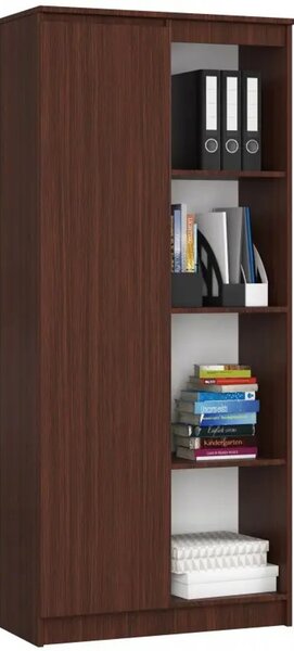 Regál R 80cm 1 dvířka 6 poličky wenge