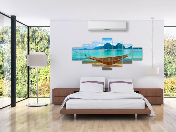 Obraz houpací sítě na pláži 3 (210x100 cm)