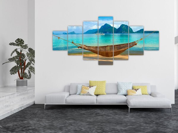 Obraz houpací sítě na pláži 3 (210x100 cm)