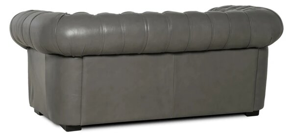 Celokožená sedací souprava Chesterfield 3+2+1, šedá (Rimini )