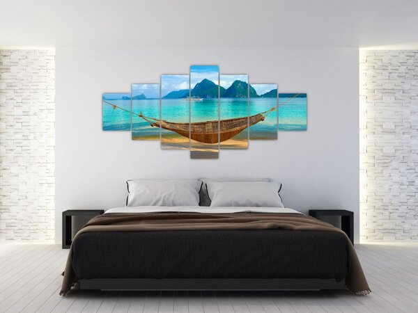 Obraz houpací sítě na pláži 3 (210x100 cm)