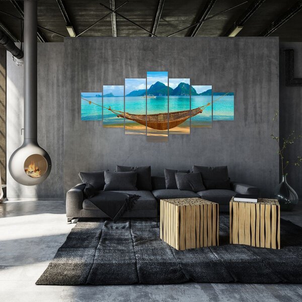 Obraz houpací sítě na pláži 3 (210x100 cm)