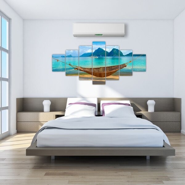 Obraz houpací sítě na pláži 3 (210x100 cm)